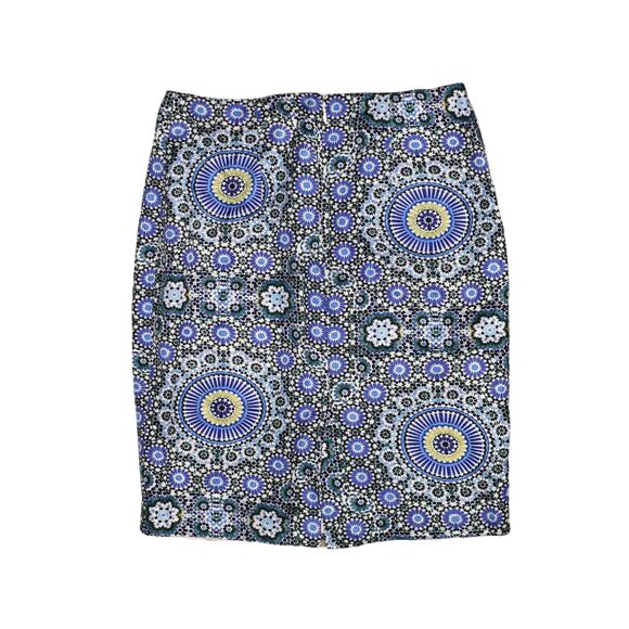 BANANA REPUBLIC $98‎ Mosaic Tile Linen Blend Pencil Skirt Size 10 - Picture 2 of 4